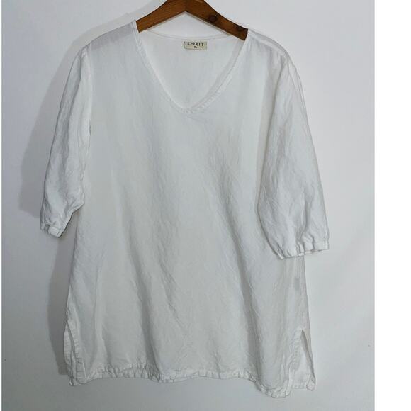 Spirit Activewear Linen Blend Top - Women's Size XL - Made in USA - Picture 1 of 8